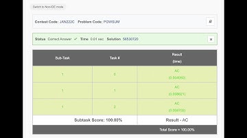CodeChef January Long Challenge II | Div. 3 Power Sum | Solution Code