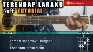 Video thumbnail of "Naff - Terendap Laraku TUTORIAL GITAR | Chord + Lyrics & Strumming"