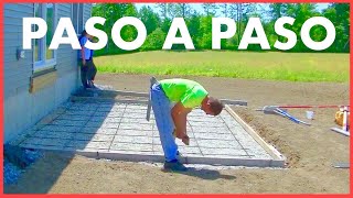 Como hacer un PISO DE CEMENTO ESTAMPADO (piso en el PATIO sobre tierra) APRENDE paso a  paso