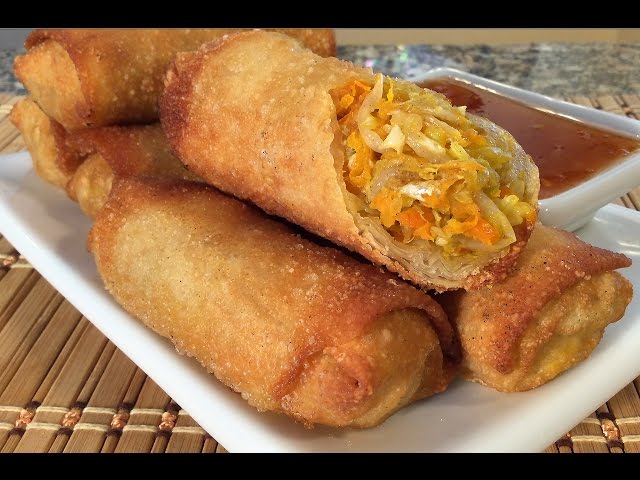 How To Make Vegetable Egg Rolls-Chinese Food Recipes-Veggie