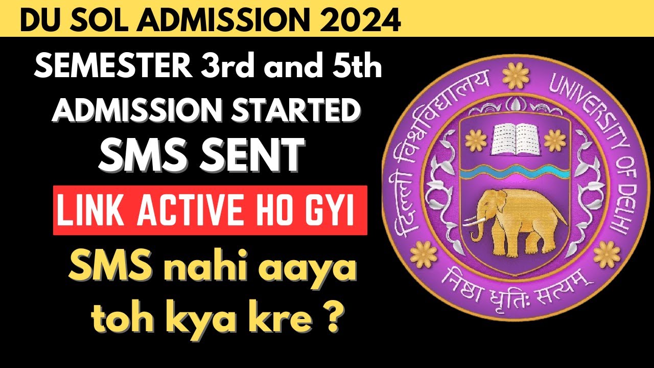 Du SOL 3rd and 5th semester admission started | Back exams form | Improvement exam forms released