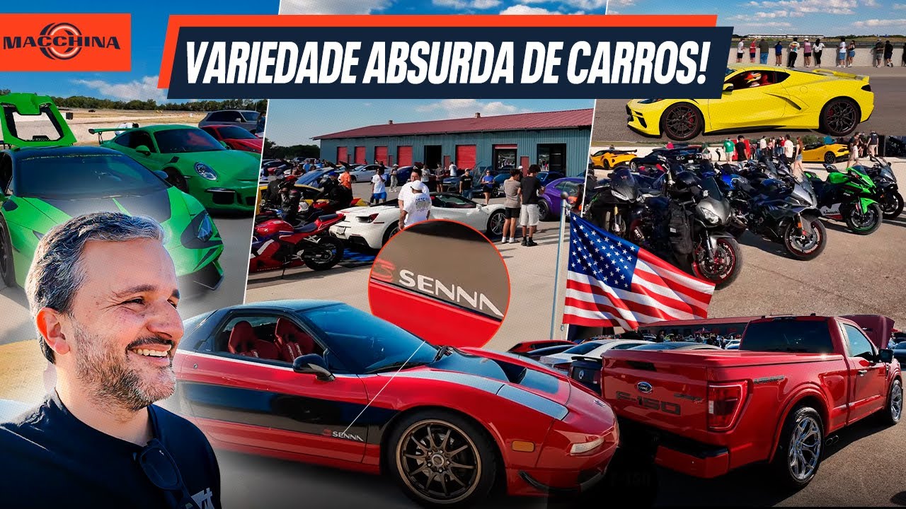 Cheguei em Dallas e já fui pra um evento lotado de carros legais! Cars And Coffee Dallas
