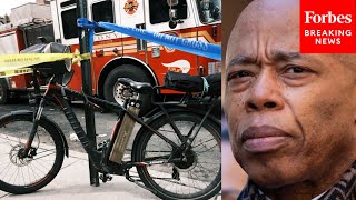 NYC Mayor Eric Adams Holds Press Briefing On Lithium-Ion Battery And E-Bike Regulations