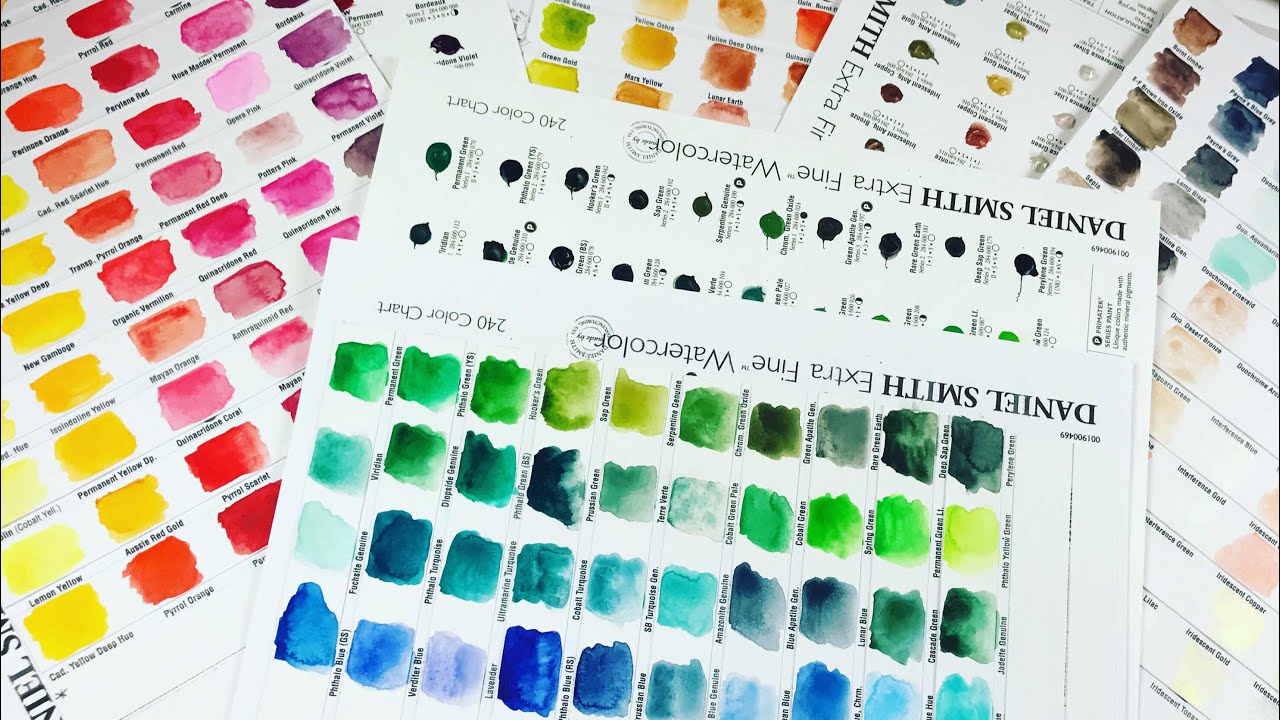 Daniel Smith Watercolor Pigment Chart