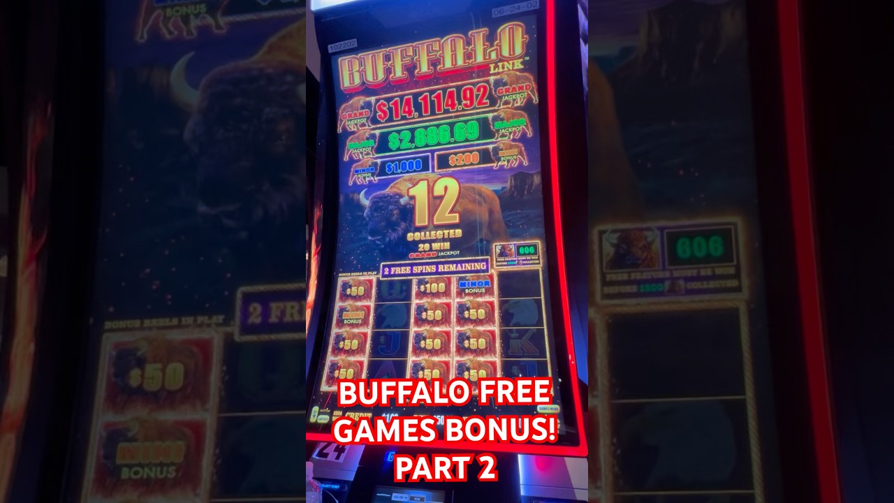 dazzling diamonds slot BUFFALO FREE GAMES BONUS!! PART 2 $50 bet slots jackpot buffalo bonus casino gambling bigwin