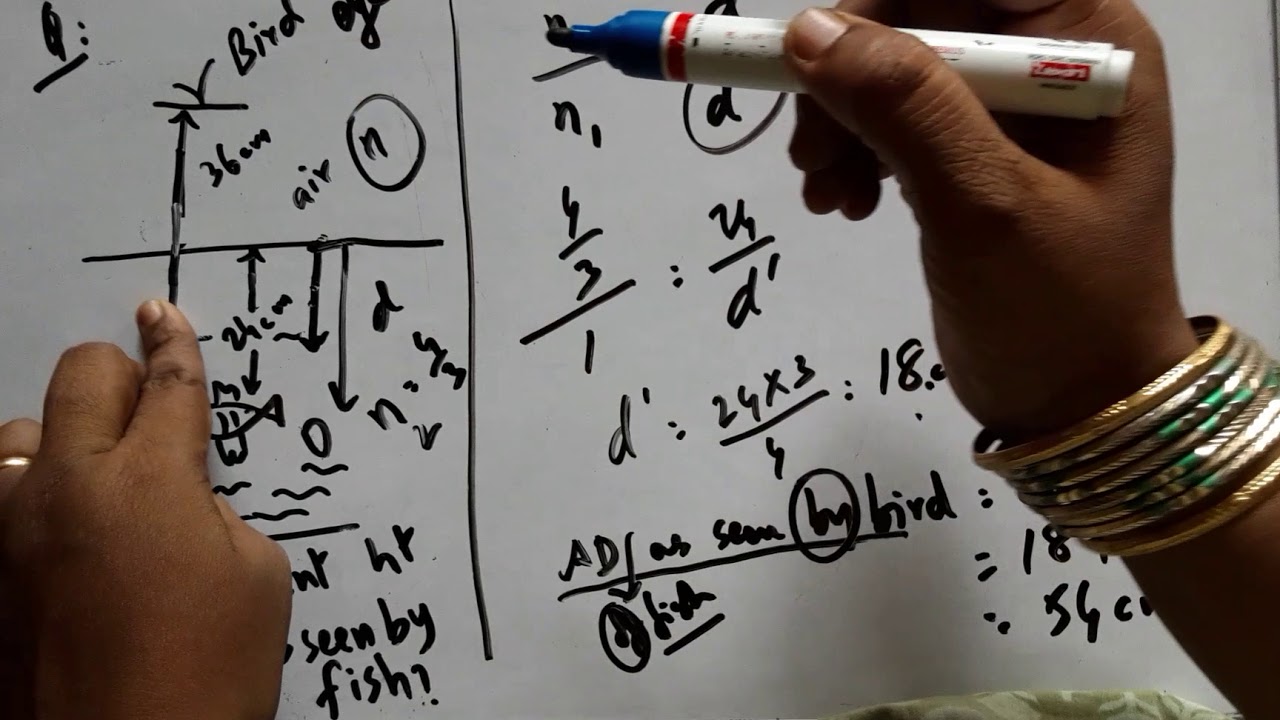 PHYSICS RAY OPTICS REAL AND APPARENT DEPTH numerical contd in nxt video