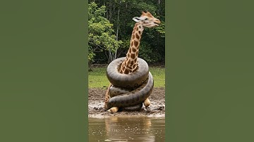Giraffe TRAPPED by Giant Python, Terrifying Moment!