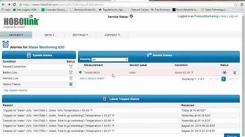 HOBOlink 6 and U30 Data Loggers Alarms