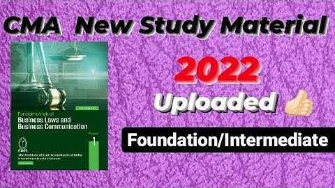 CMA New Study Material Download | 2022 Syllabus