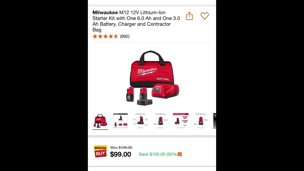 50 Off Milwaukee M12 12V Lithium Ion Starter Kit