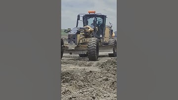 The mud formed due to rain is being removed by Grader #volvo #graders #shots #opencast #shotsfeed
