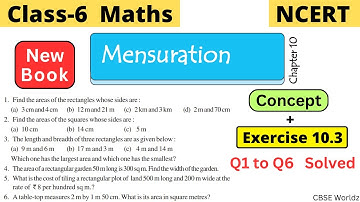 Class 6 Maths NCERT Chapter 10 Mensuration Exercise 10.3 Q1 to Q6 Solved | #class6 #cbseworldz