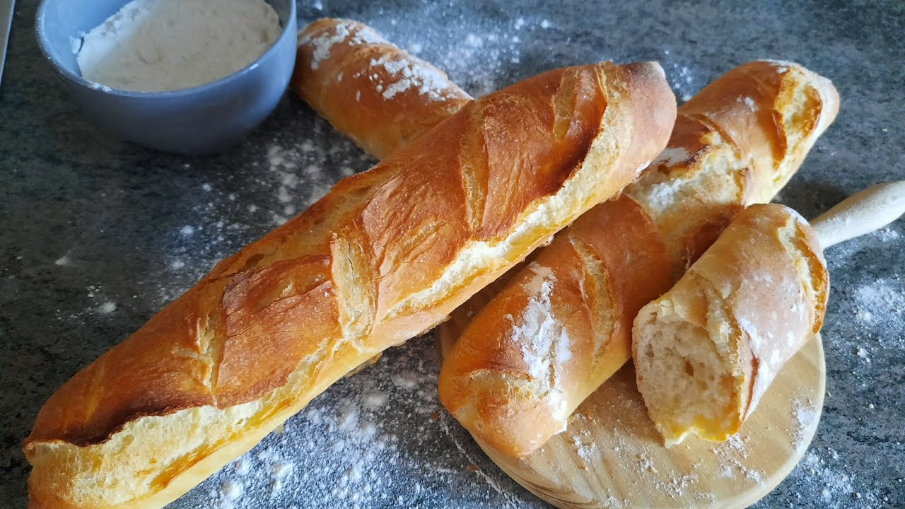 Como hacer barras de pan caseras y artesanales 🥖🥖😋