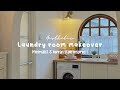 Aesthetic laundry room makeover  minimalist  korean style inspired  cottage core aesthetic