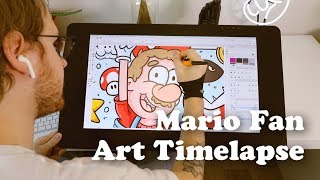 Mario Fan Art Time Lapse Illustration (Free Wallpaper) by Mackenzie Child 2,590 views 5 years ago 7 minutes, 44 seconds