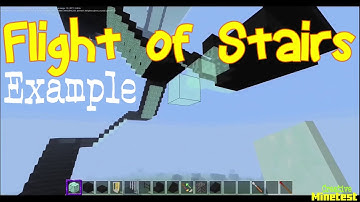 Before & After - An example of how to build a flight of stairs in Minetest creative mode
