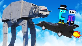 We Jump the Batmobile at an AT-AT in Teardown Multiplayer!