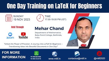 One Day Training on LaTeX for Beginners | LeTeX | Scientific Documentation |