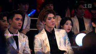 EXO x IU Watching GDxTaeyang Good Boy MAMA2014