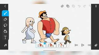 Flipaclip Time Lapse - Luffy Dr Livesey Phonk Walk Fan Animation One Piece
