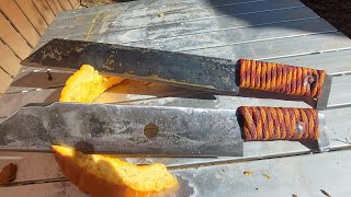 Forged Seax knife test