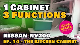Triple Function Smart Cabinet - Nissan NV200 Mini Camper Conversion