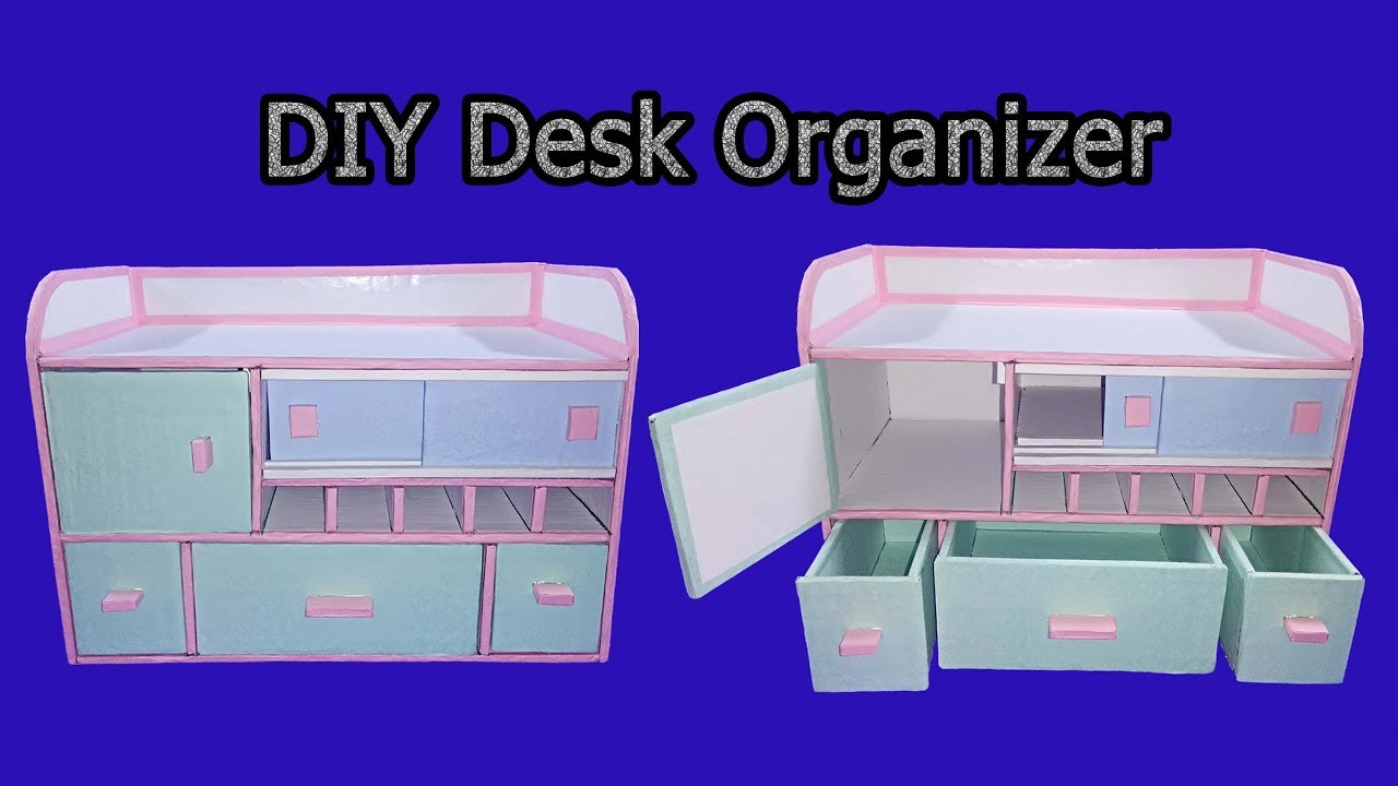 Diy Desk Organizer Drawer Organizer From Card Board Best Out Of Waste Art With Creativity 202 Desk Organization Diy Diy Cardboard Diy Cardboard Furniture