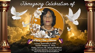 Celebrating The Life Of Mrs. Betty Ann Johnson