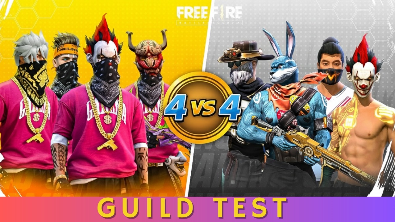 Free Fire Live 🔴  FREE FIRE GUILD TEST | PC CUSTOM 4 vs 4