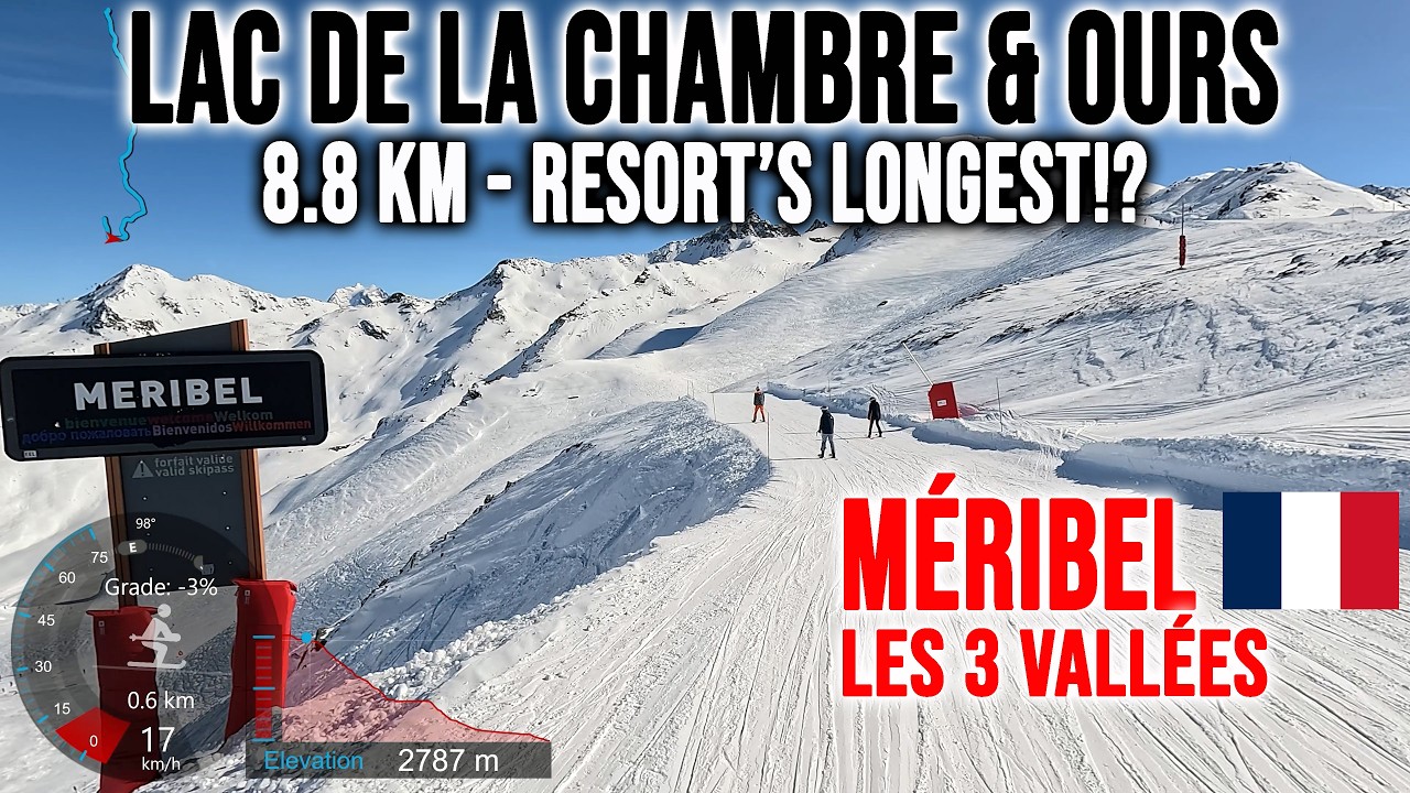 [4K] Skiing Méribel, Lac de la Chambre & Ours - 8.8 km Longest Run!? 3Vallées France, GoPro HERO13