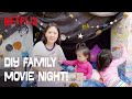 DIY Family Movie Night Pajama Party! | Over the Moon | Netflix Jr