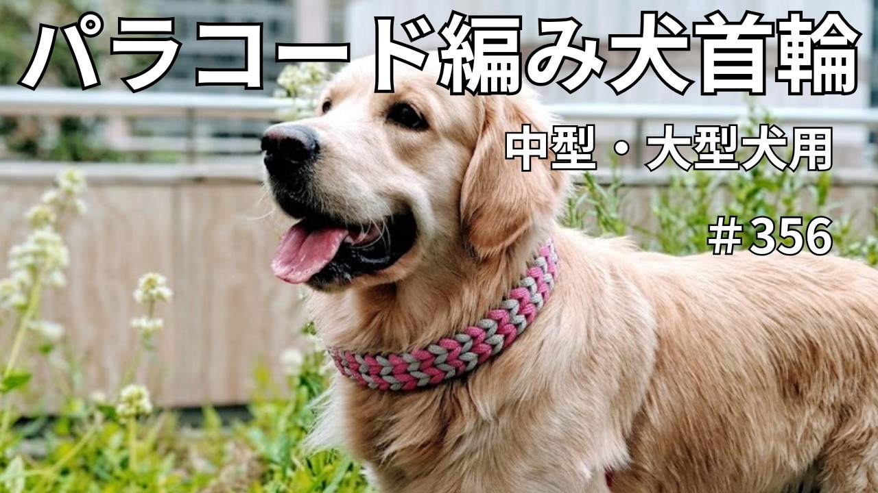 マクラメハート編み首輪 パラコード編みいぬねこ首輪]#356 ダブルハート編み第2段今回はパラ