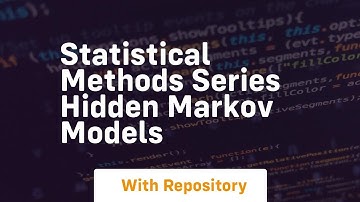 Statistical methods series hidden markov models