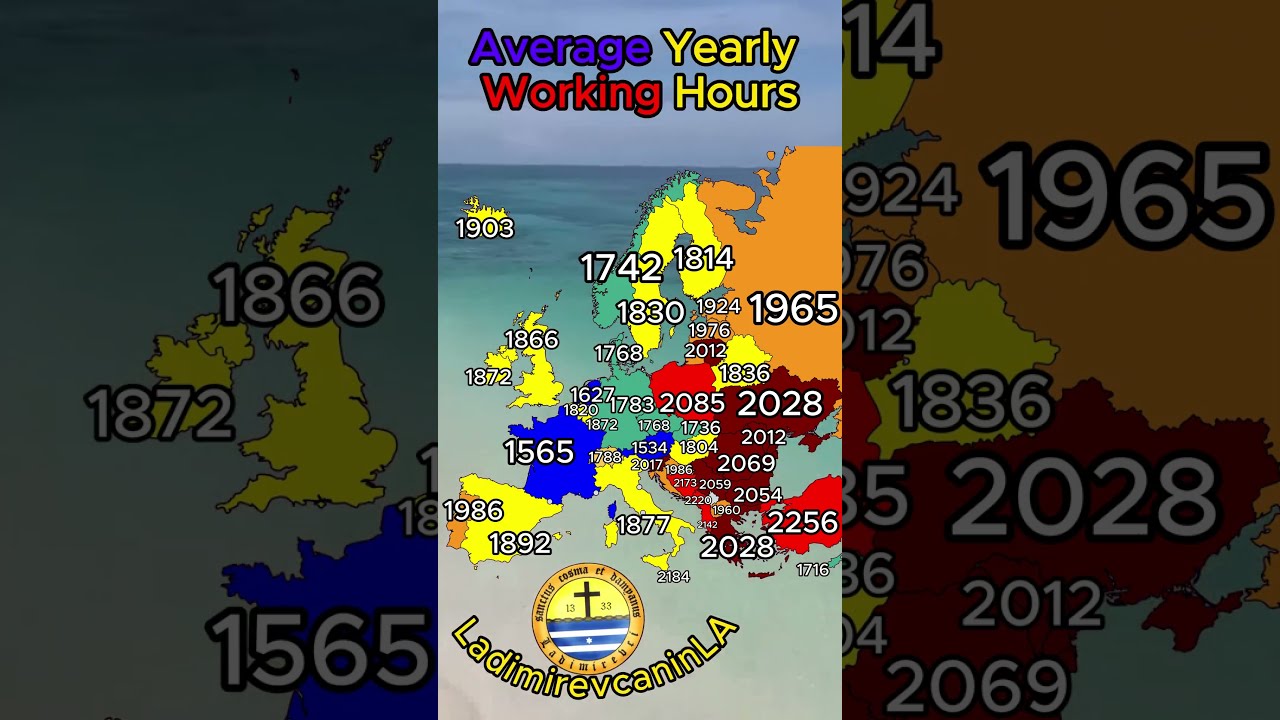Average Yearly Working Hours Work Statistics Europe Map