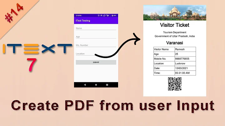 Create PDF from user Input | iText 7 Android and Java tutorial | itext android tutorial | Invoice