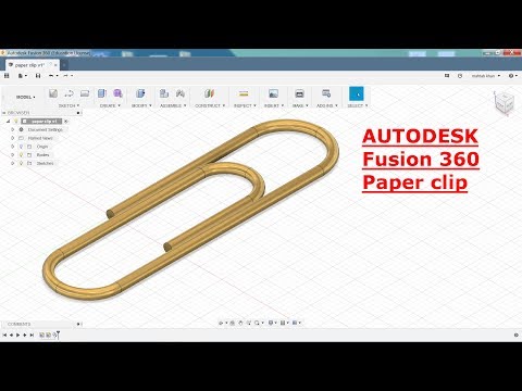 Autodesk Fusion 360 Tutorial Paper clip (Sweep feature)