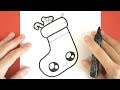 How to Draw a Christmas Stocking Cute step by step