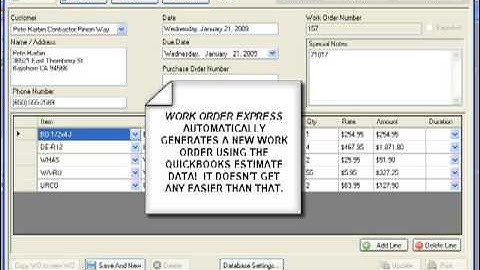 Work Order Express - Import Work Orders from QuickBooks Estimates