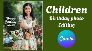 Children Birthday Photo Editing | Canva Tutorial screenshot 4