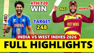 India vs West Indies 4th T20 Full Match Highlights 2026