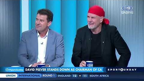 Former Australian cricket captain Ian Chappell sledges former Wallaby Peter FitzSimons