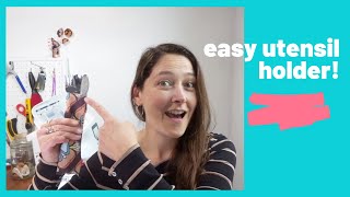 Easy utensil holder for zero waste living - super easy tutorial!
