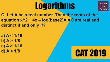 Quantitative Aptitude – Logarithms – Let A be a real number