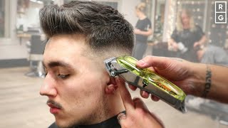 Textured Quiff Haircut With Skin Fade