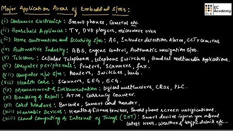 Major application areas of Embedded system in basic electronics and communication engineering