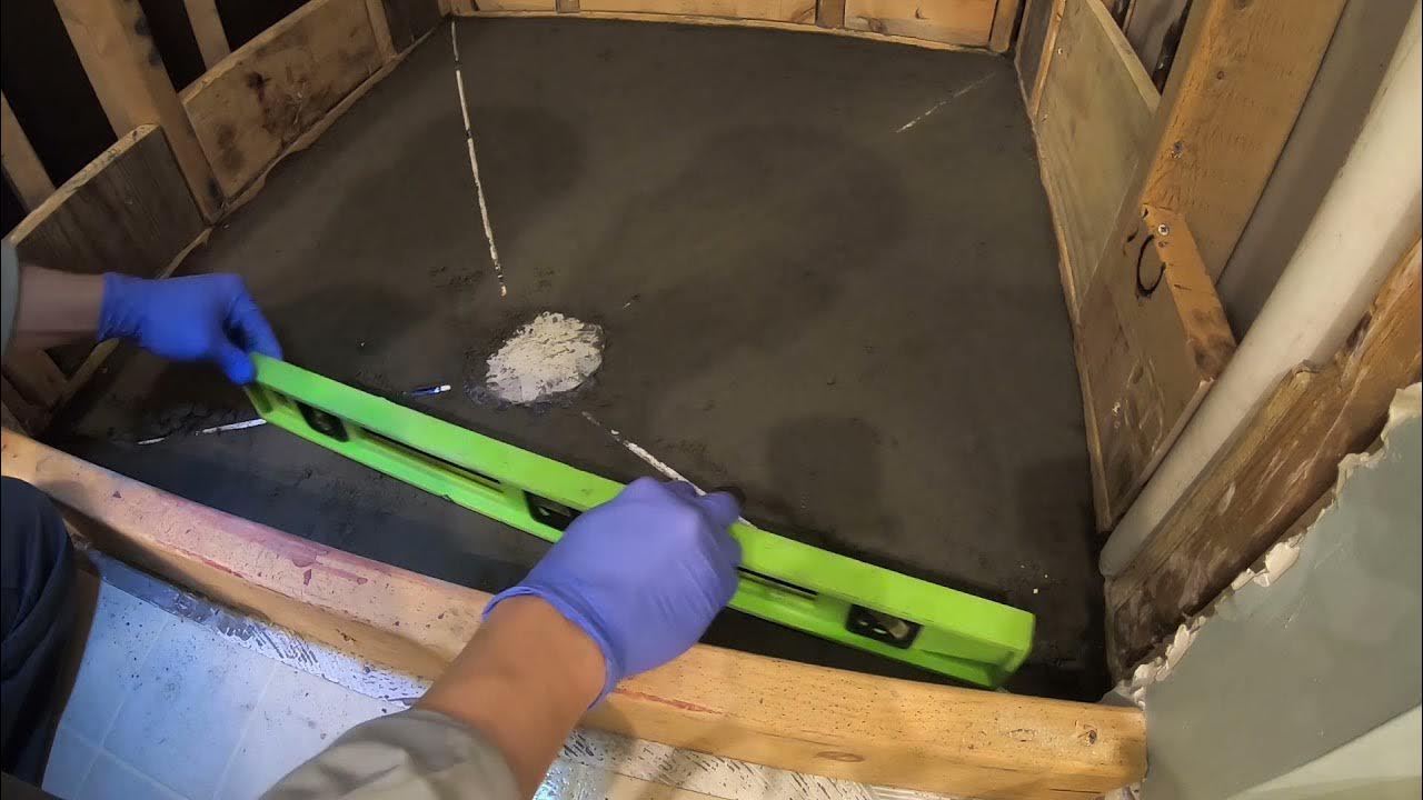 Make Shower Floor Pan, Step 4 Make Shower Pre Slope W Cement Sand Mix