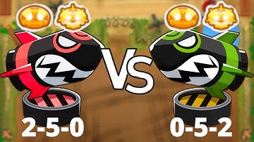 God Boosted 2-5-0 Moab Eliminator vs. 0-5-2 Moab Eliminator (Bloons TD 6)