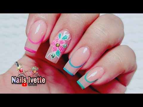 Diseño de uñas flor fácil y bonita / Uñas sencillas y Delicadas / Uñas decoradas a mano  @NailsIvette