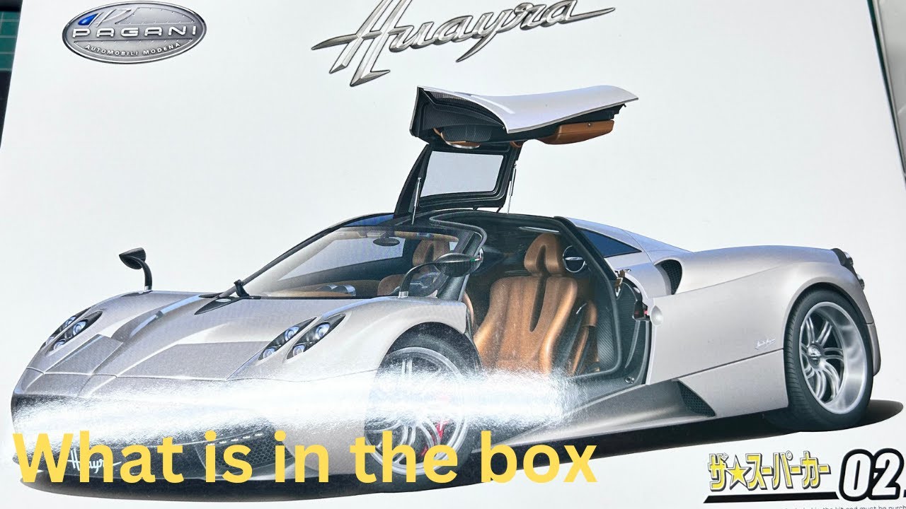 Aoshima Pagani Huayra 1/24 - What is in the box - YouTube