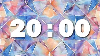 Countdown Timer | Pastel Geometric Background | 20 minutes